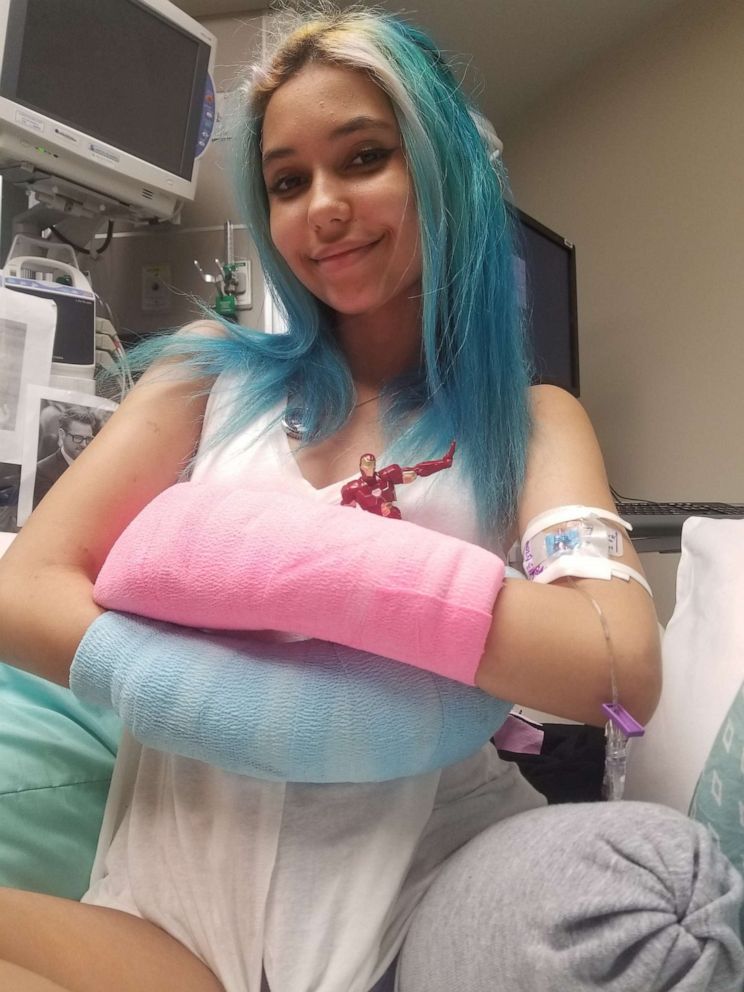 PHOTO: Paige Winter in the hospital after surviving a shark attack in 2019.