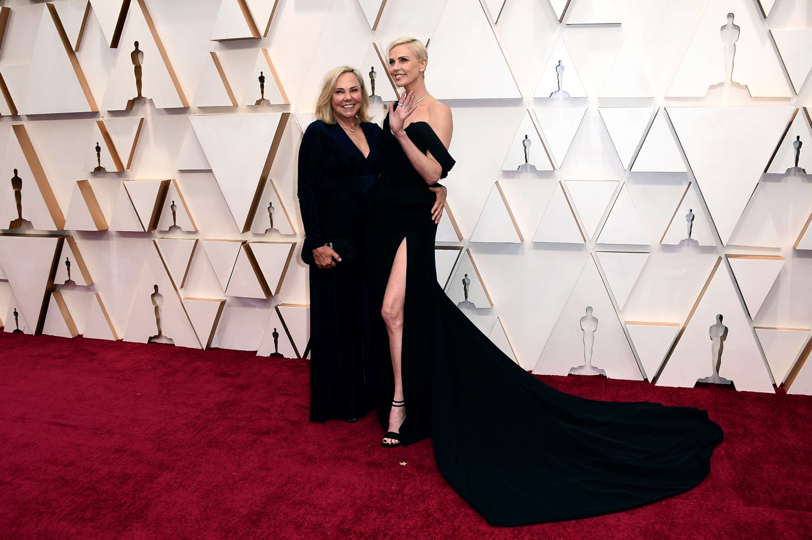 PHOTO: Gerda Maritz, left, and Charlize Theron attend the 92nd annual Academy Awards, Feb. 9, 2020, in Hollywood, Calif.