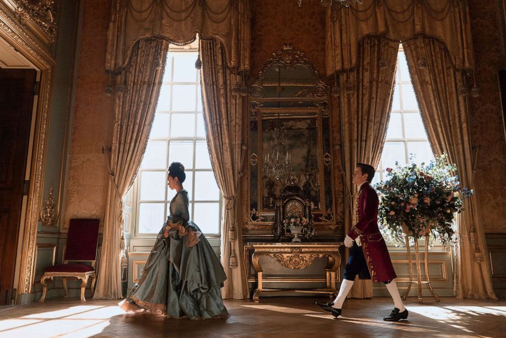 PHOTO: India Amarteifio as Young Queen Charlotte, Sam Clemmett as Young Brimsley in episode 102 of "Queen Charlotte: A Bridgerton Story."