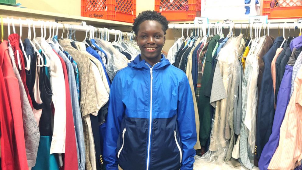 PHOTO: Chase Neyland-Square, a student at Port Allen Middle School in Port Allen, Louisiana, helps run "PAMs pantry" -- a closet filled with clothes, hygiene products, shoes and more for kids in need.