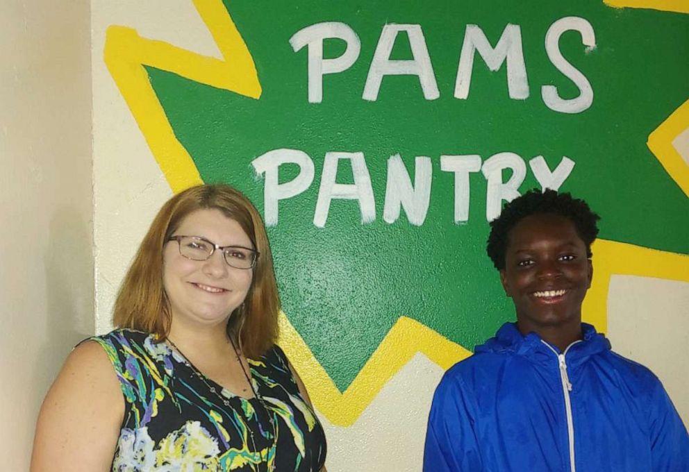 PHOTO: Chase Neyland-Square, a student at Port Allen Middle School in Port Allen, Louisiana, is seen in a recent photo with his principal, Jessica Major. 
