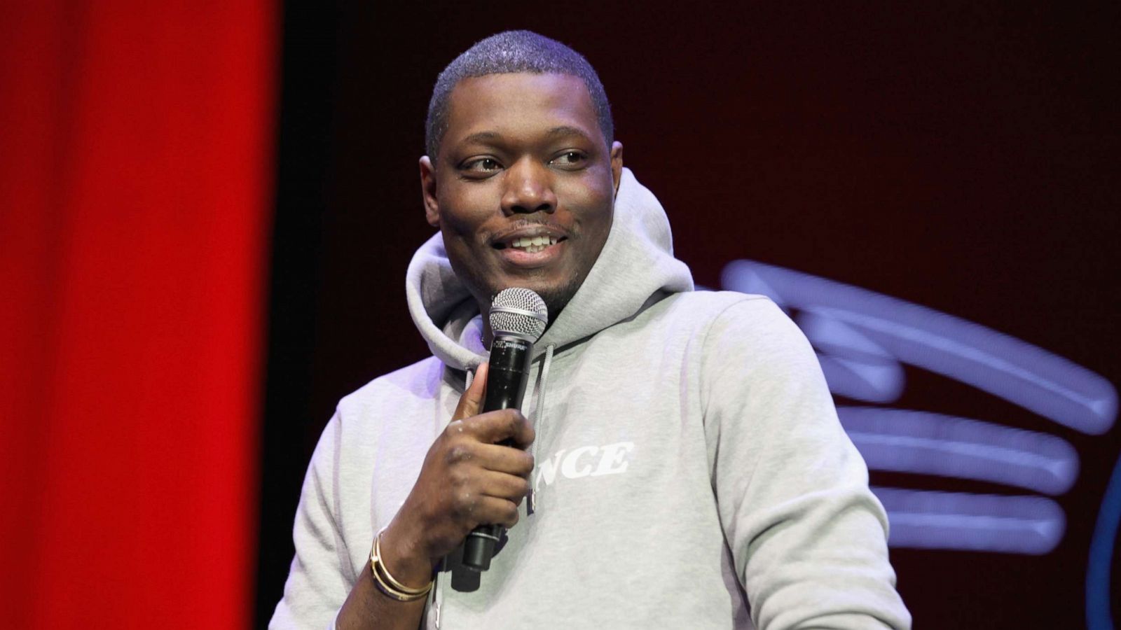 PHOTO: Michael Che performs on the Bill Graham Stage during Clusterfest at Civic Center Plaza and The Bill Graham Civic Auditorium, June 2, 2018, in San Francisco, Calif.