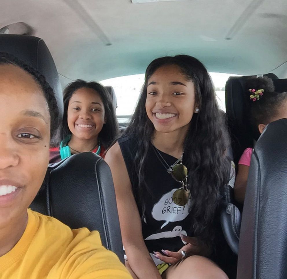 PHOTO: Black Girls Cheer founder Sharita Richardson pictured with her daughters.