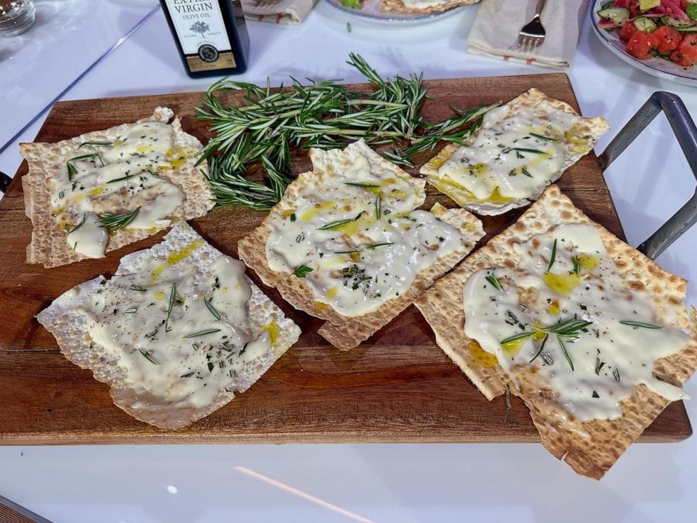 PHOTO: A recipe for a melty cheese and rosemary cracker.