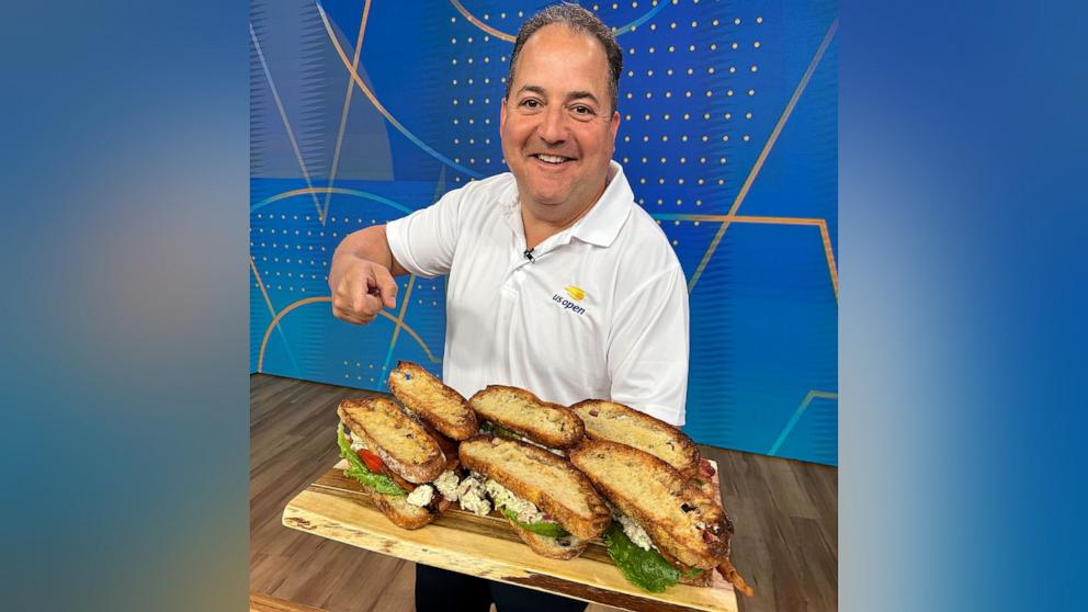 PHOTO: Chef Josh Capon, owner of Little Maven, made his chicken salad BLT sandwiches being served at the 2024 US Open.