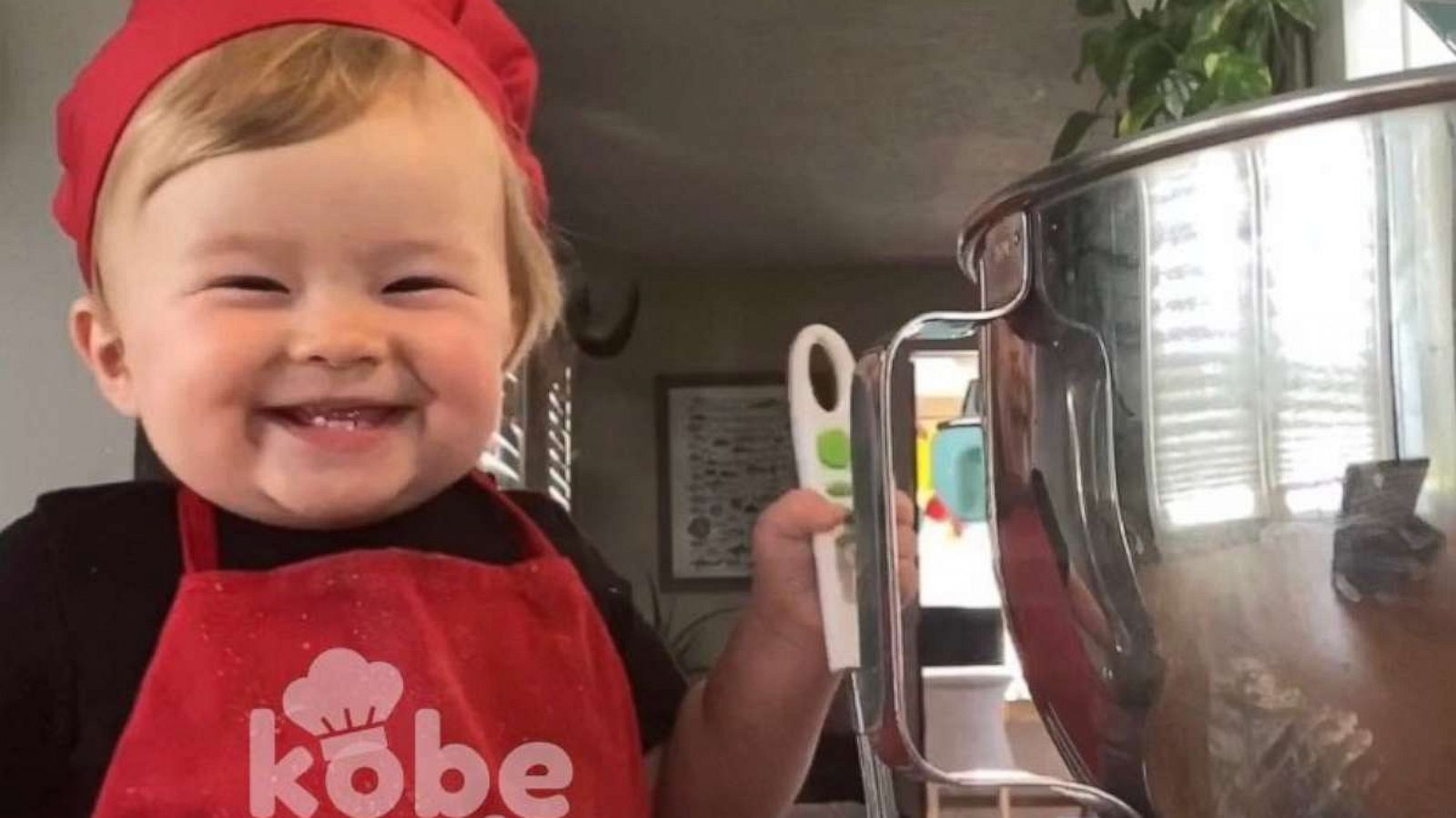 PHOTO: Chef Kobe Wian of Kobe Eats smiles as he holds a whisk for one of his adorable kitchen videos.