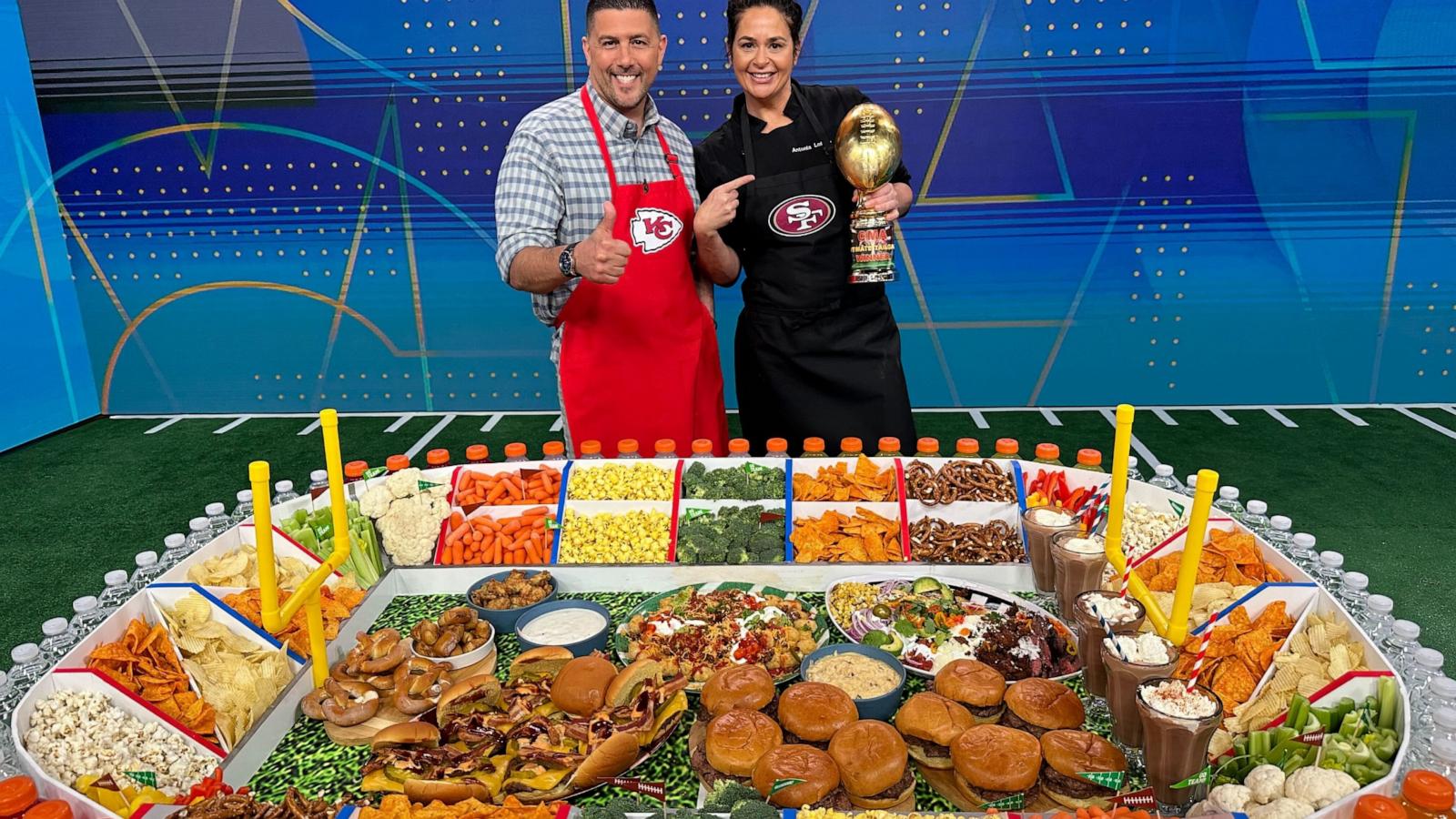 PHOTO: Chef Joe Isidori and chef Antonia Lofaso share their best Super Bowl game day bites on "GMA."