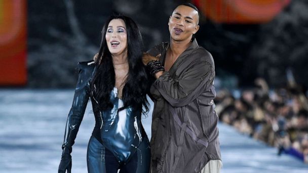 Cher catches the eye on the Balmain catwalk during Paris Fashion Week
