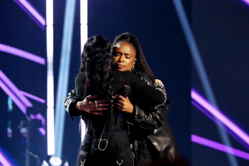 PHOTO: Cher and Jennifer Hudson perform onstage during the 2024 iHeartRadio Music Awards at Dolby Theatre on April 1, 2024 in Hollywood, Calif.