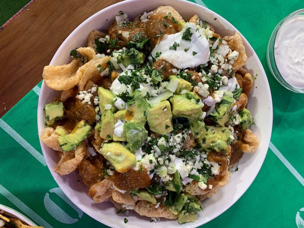 PHOTO: Chef Pati Jinich made her chicharrones nachos ahead of Super Bowl Sunday on "GMA."