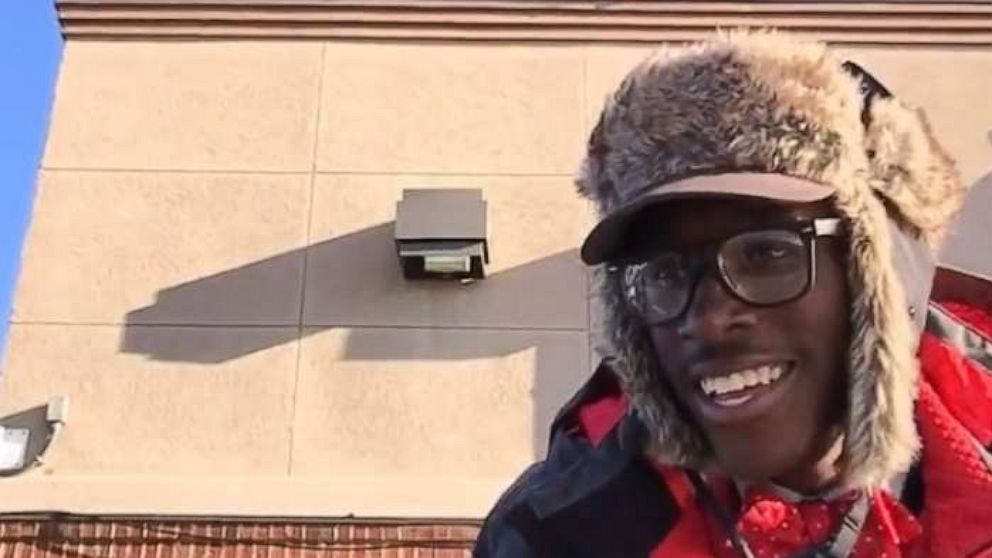 PHOTO: Jeremiah Murrill, 20, is a face-to-face drive thru greeter at the fast food restaurant's Oleander Drive location in Wilmington, North Carolina.