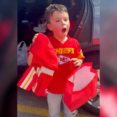 PHOTO: A boy was surprised on Sept. 5 with tickets to see his favorite football team, the Kansas City Chiefs play.