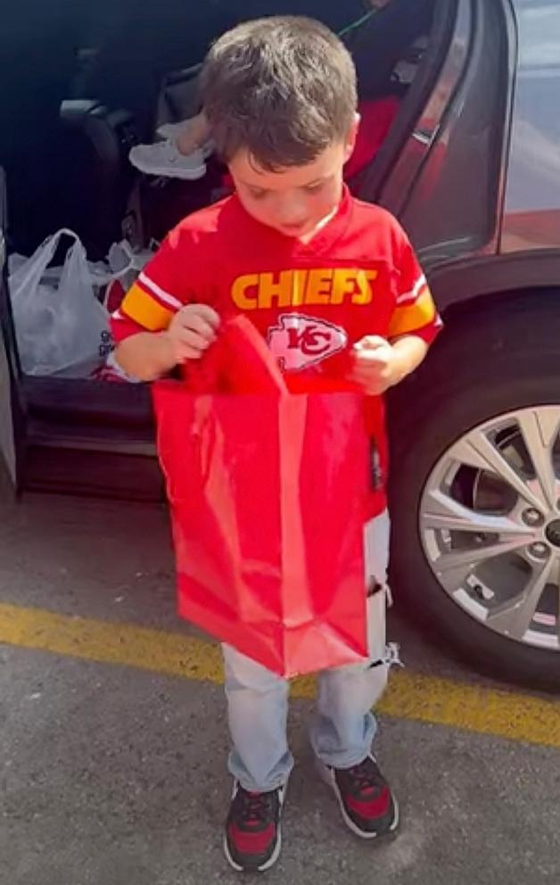 PHOTO: A boy was surprised on Sept. 5 with tickets to see his favorite football team, the Kansas City Chiefs play.