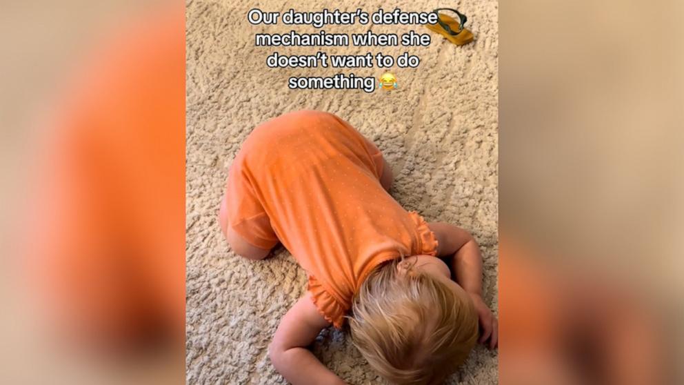 PHOTO: Bryce and Felipe Pasini shared a video of their daughter Annie and her funny strategy for avoiding things she doesn’t want to do on TikTok. The clip has quickly gone viral.