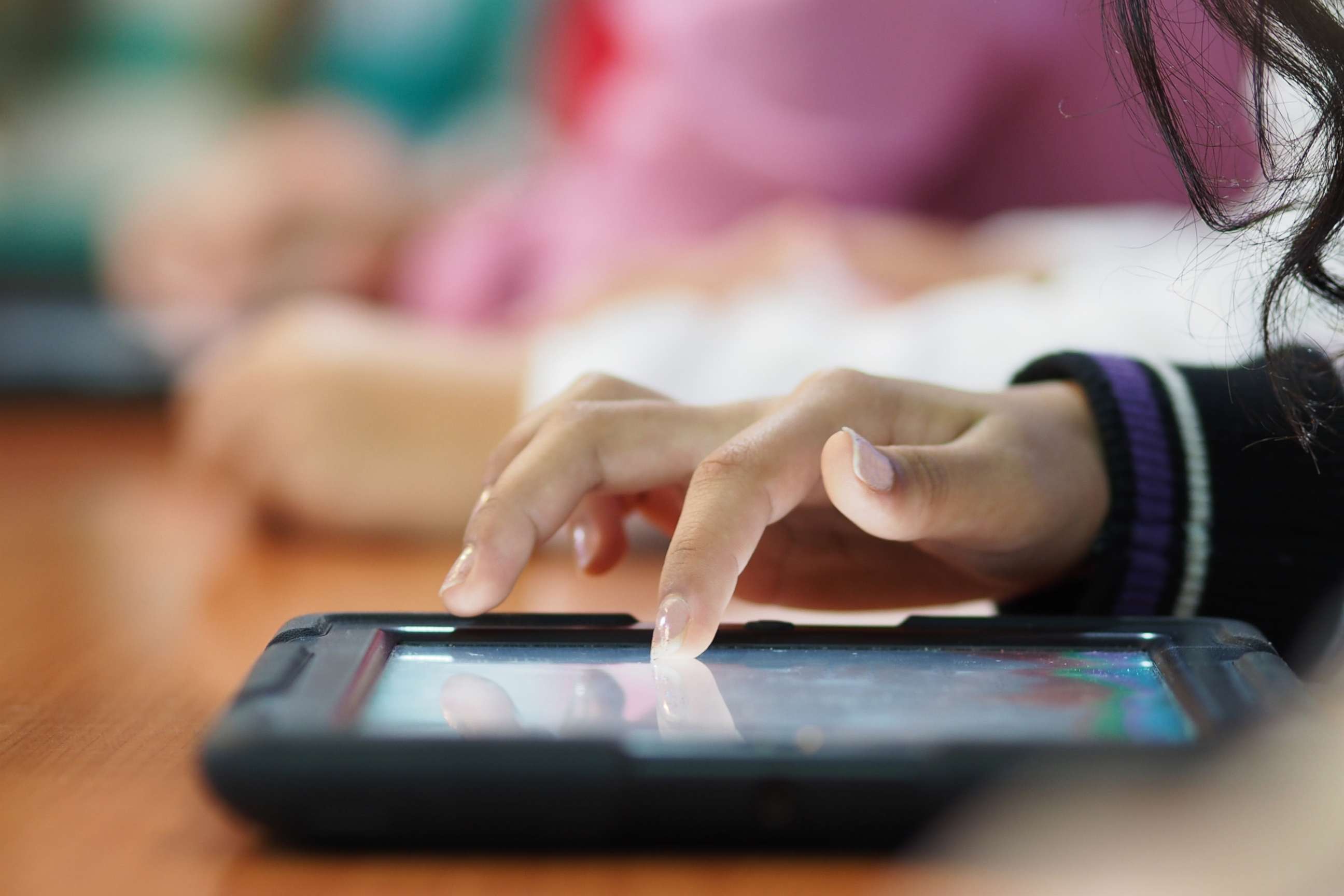 PHOTO: In this undated file photo, a girl plays a game on a tablet.