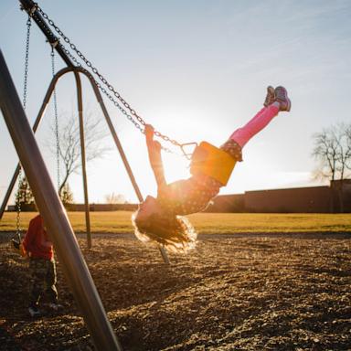PHOTO: Stock photo of children on a swing.