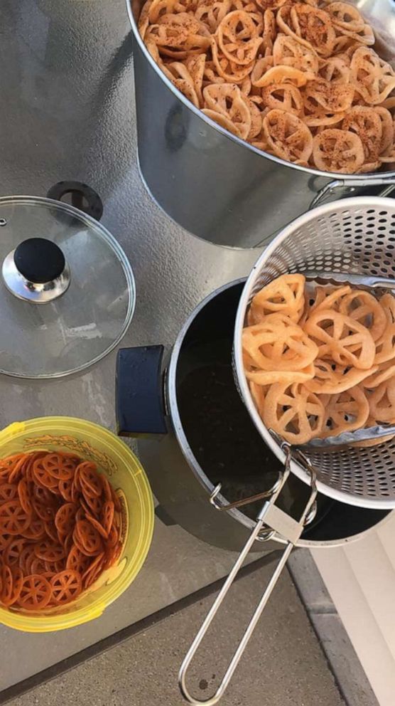 PHOTO: Aiden Quezada, 6, makes fried chips and sells them in order to raise money for school supplies for his classmates.