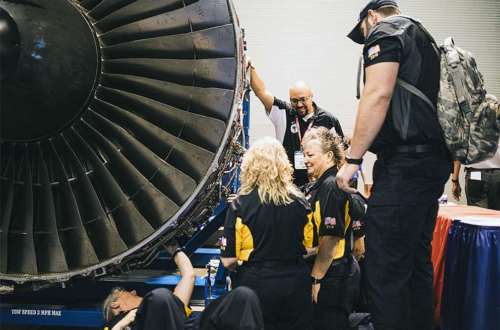 PHOTO: Chix Fix is the first all-female team to compete commercially at the Aerospace Maintenance Competition.