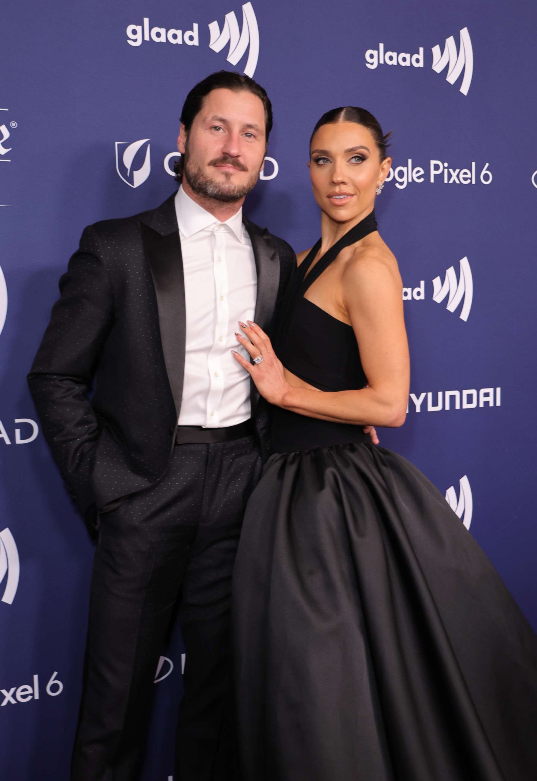 PHOTO: Valentin Chmerkovskiy and Jenna Johnson Chmerkovskiy attend the 33rd Annual GLAAD Media Awards on April 2, 2022 in Beverly Hills, Calif.
