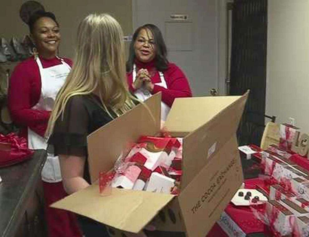 PHOTO: Dedra Moon made it her mission to help distribute Valentine's Day chocolates to survivors of domestic violence in her community.