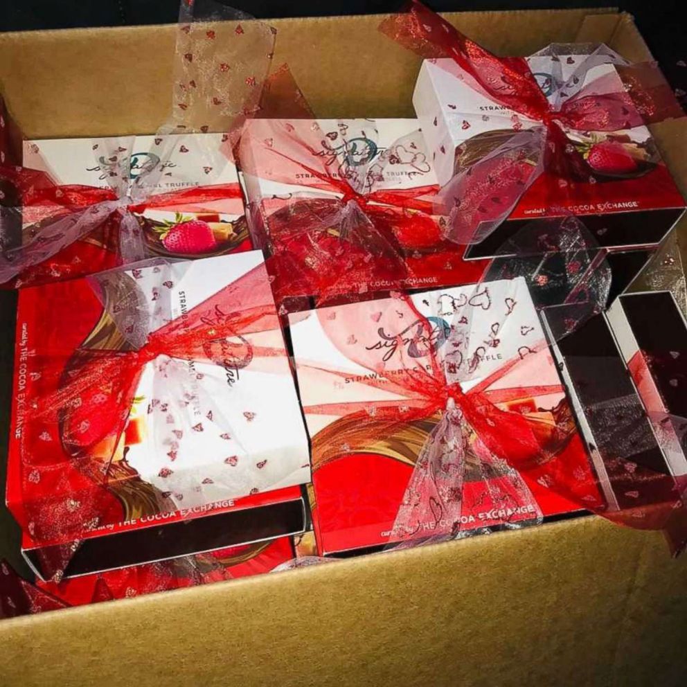 PHOTO: Dedra Moon made it her mission to help distribute Valentine's Day chocolates to survivors of domestic violence in her community.