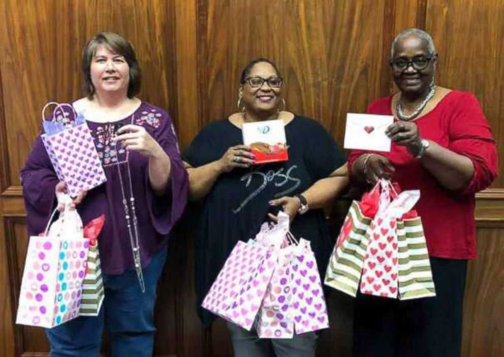 PHOTO: Dedra Moon partnered with volunteers at the Family Services of SETX Women's and Children's Shelter to help distribute Valentine's chocolates to survivors of domestic violence.