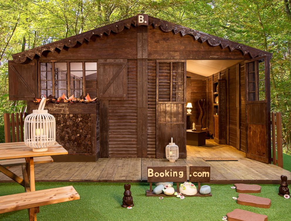 PHOTO: A cottage made entirely of chocolate was created by Booking.com