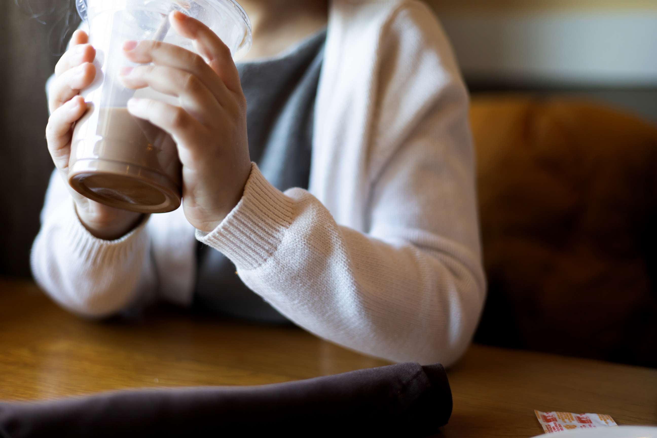 PHOTO: Stock photo of a child drinking chocolate milk.