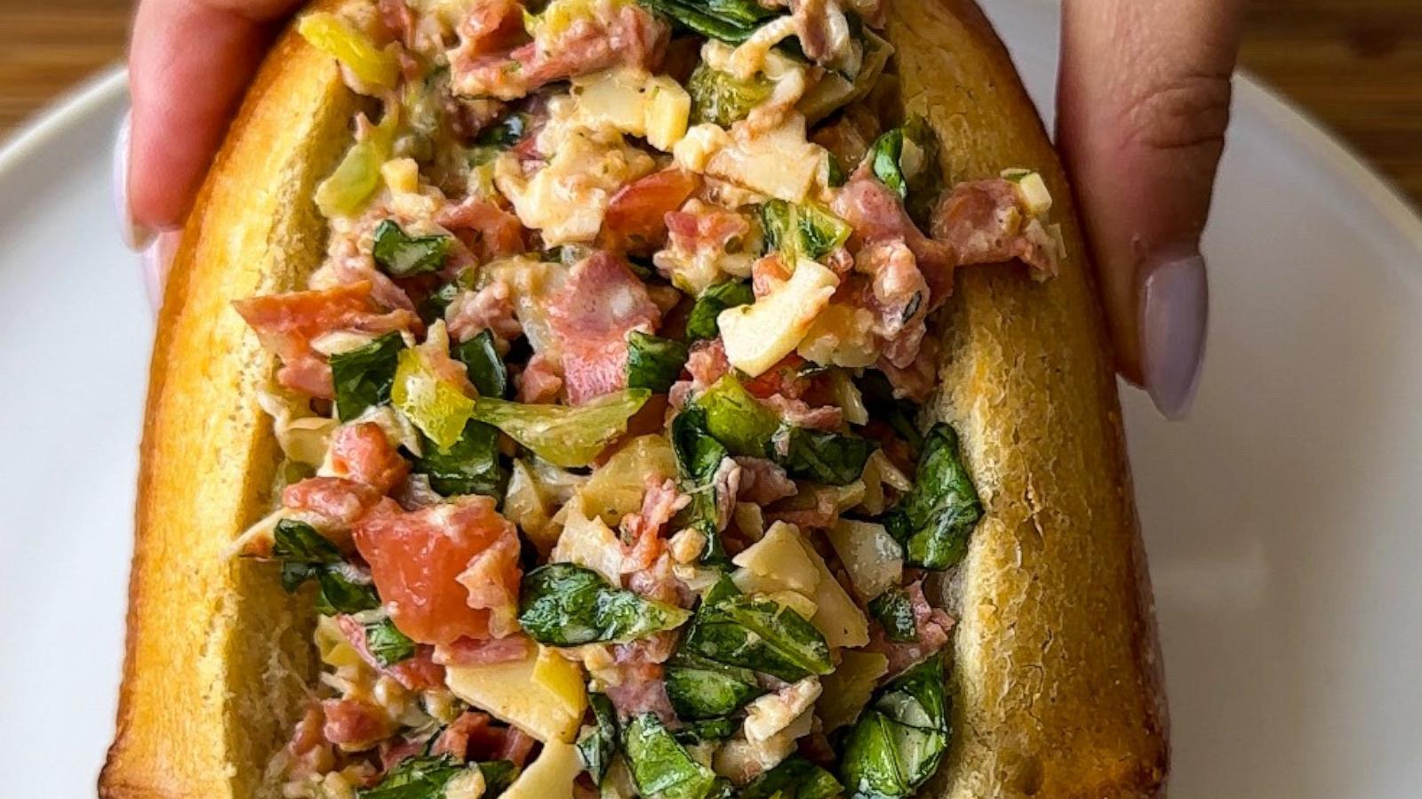 PHOTO: A chopped Italian salad sandwich.