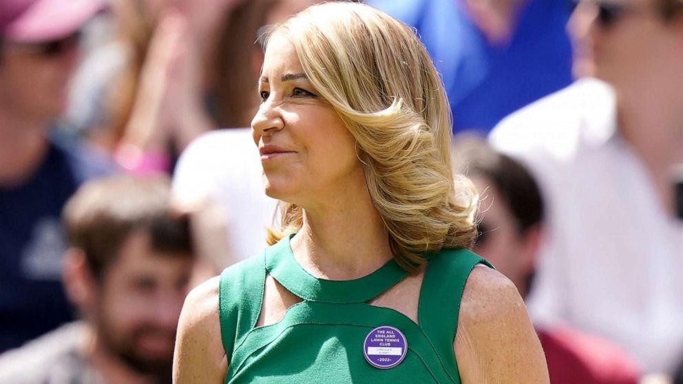 PHOTO: Chris Evert during day seven of the 2022 Wimbledon Championships at the All England Lawn Tennis and Croquet Club, Wimbledon, London, on July 3, 2022.