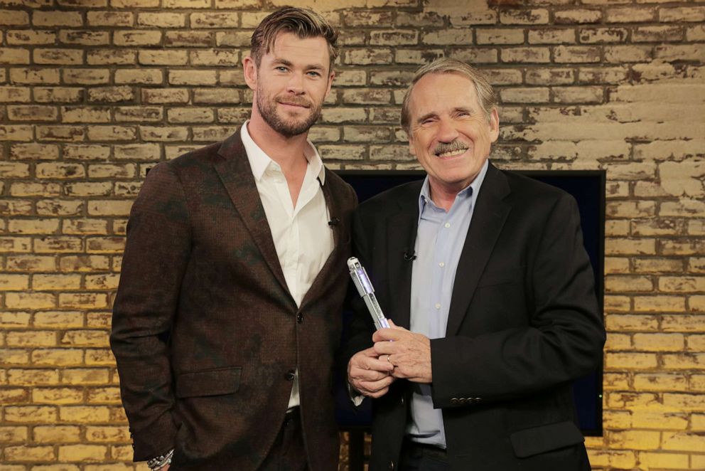 PHOTO: Chis Hemsworth appears on "Popcorn with Peter Travers" at ABC News studios, June 13, 2019, in New York City. 