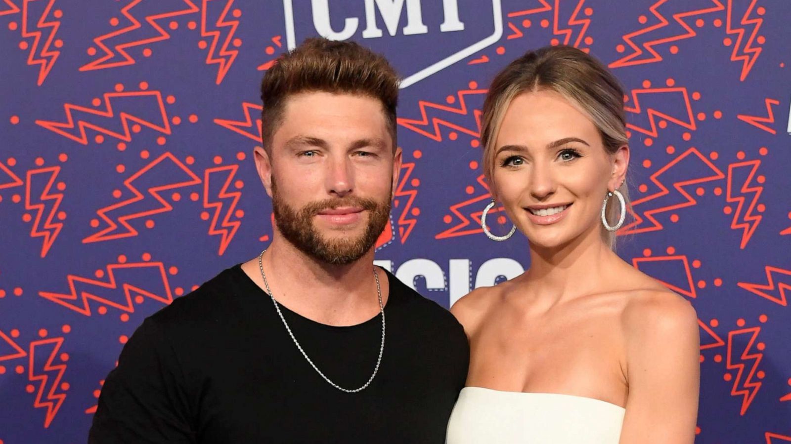 PHOTO: Chris Lane and Lauren Bushnell attend the 2019 CMT Music Awards at Bridgestone Arena on June 05, 2019, in Nashville, Tenn.