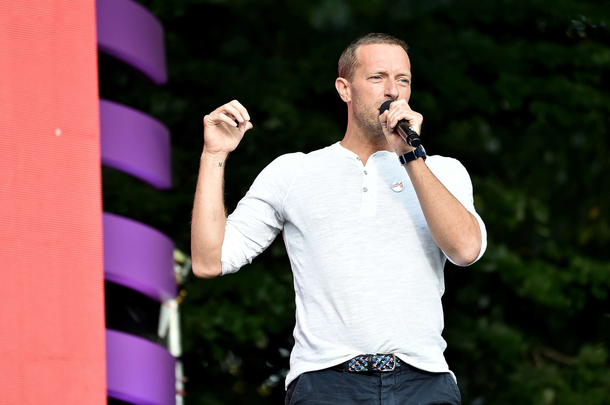 PHOTO: Chris Martin speaks onstage during the 2018 Global Citizen Festival: Be The Generation in Central Park on Sept. 29, 2018 in New York City.