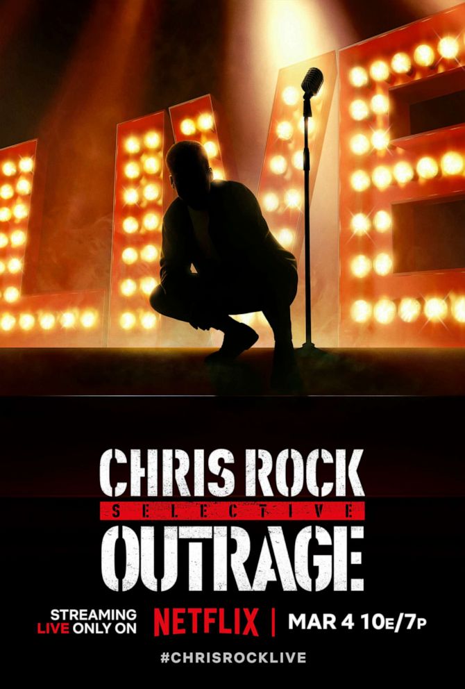 PHOTO: This image released by Netflix shows promotional art for "Chris Rock: Selective Outrage" a comedy special streaming live on March 4.