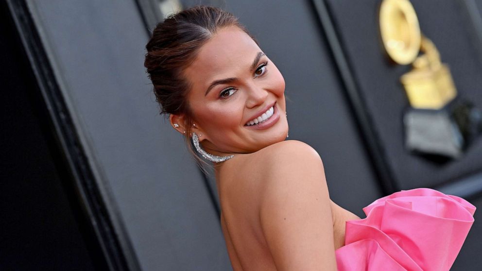PHOTO: Chrissy Teigen attends the 64th Annual Grammy Awards in Las Vegas, April 3, 2022.