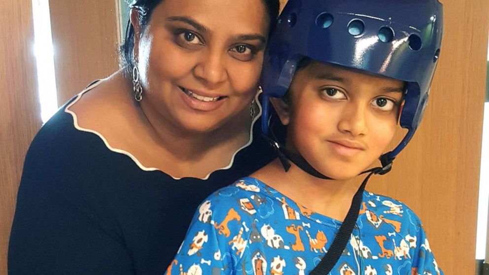 PHOTO: Twinkal Christie poses with her son Neal during his recovery from a stroke.