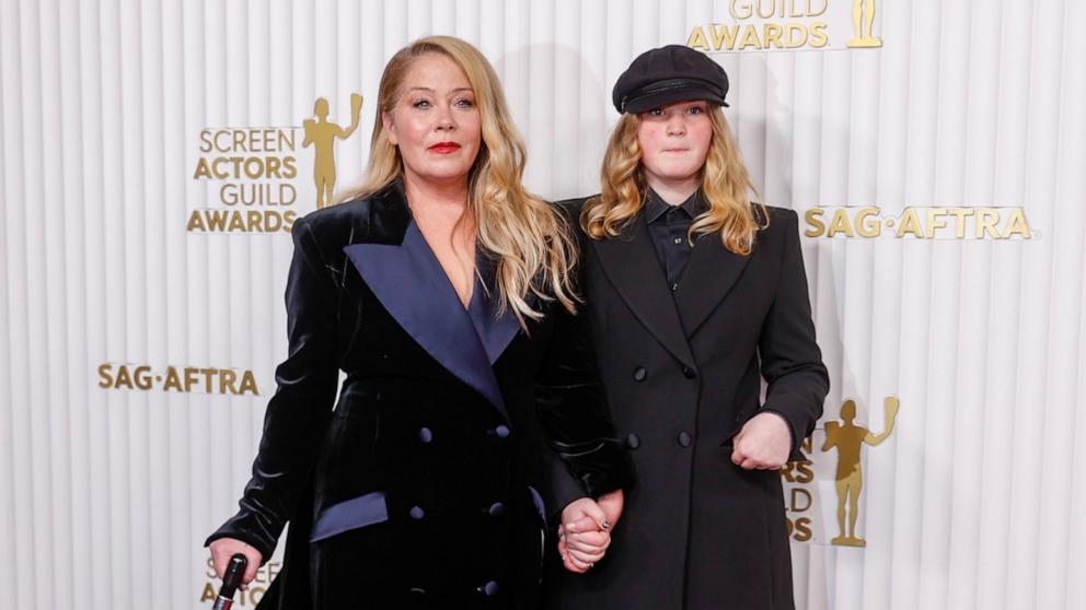 PHOTO: Christina Applegate and Sadie Grace LeNoble arrive at the 29th Annual Screen Actors Guild Award, held at the Fairmont Century Plaza, Feb. 26th, 2023, in Los Angeles. 