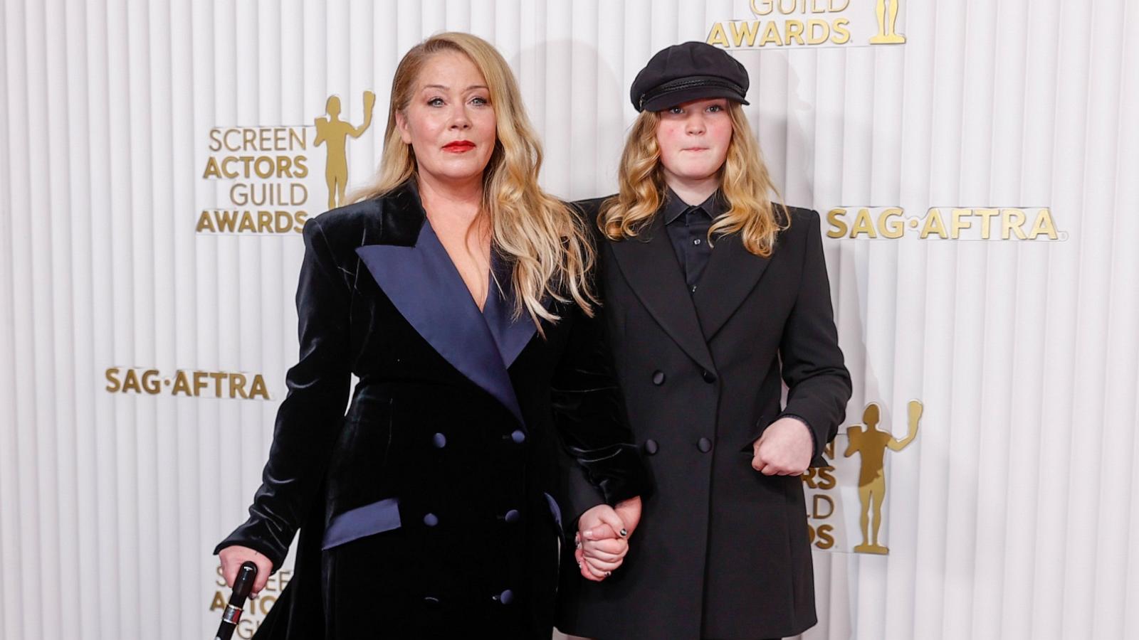 PHOTO: Christina Applegate and Sadie Grace LeNoble arrive at the 29th Annual Screen Actors Guild Award, held at the Fairmont Century Plaza, Feb. 26th, 2023, in Los Angeles.