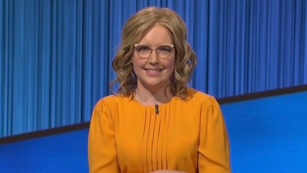PHOTO: Christine Whelchel is pictured on her third day as a contestant on the game show "Jeopardy!" on ABC, on Jan. 31, 2022.