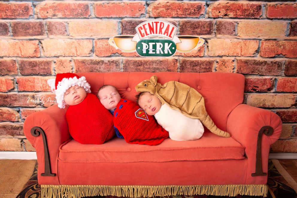 PHOTO: Three newborns recreate the 'Friends' episode, "The One With The Holiday Armadillo."