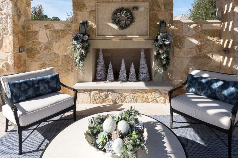 PHOTO: An outdoor patio is decorated for Christmas by Baker Design Group.