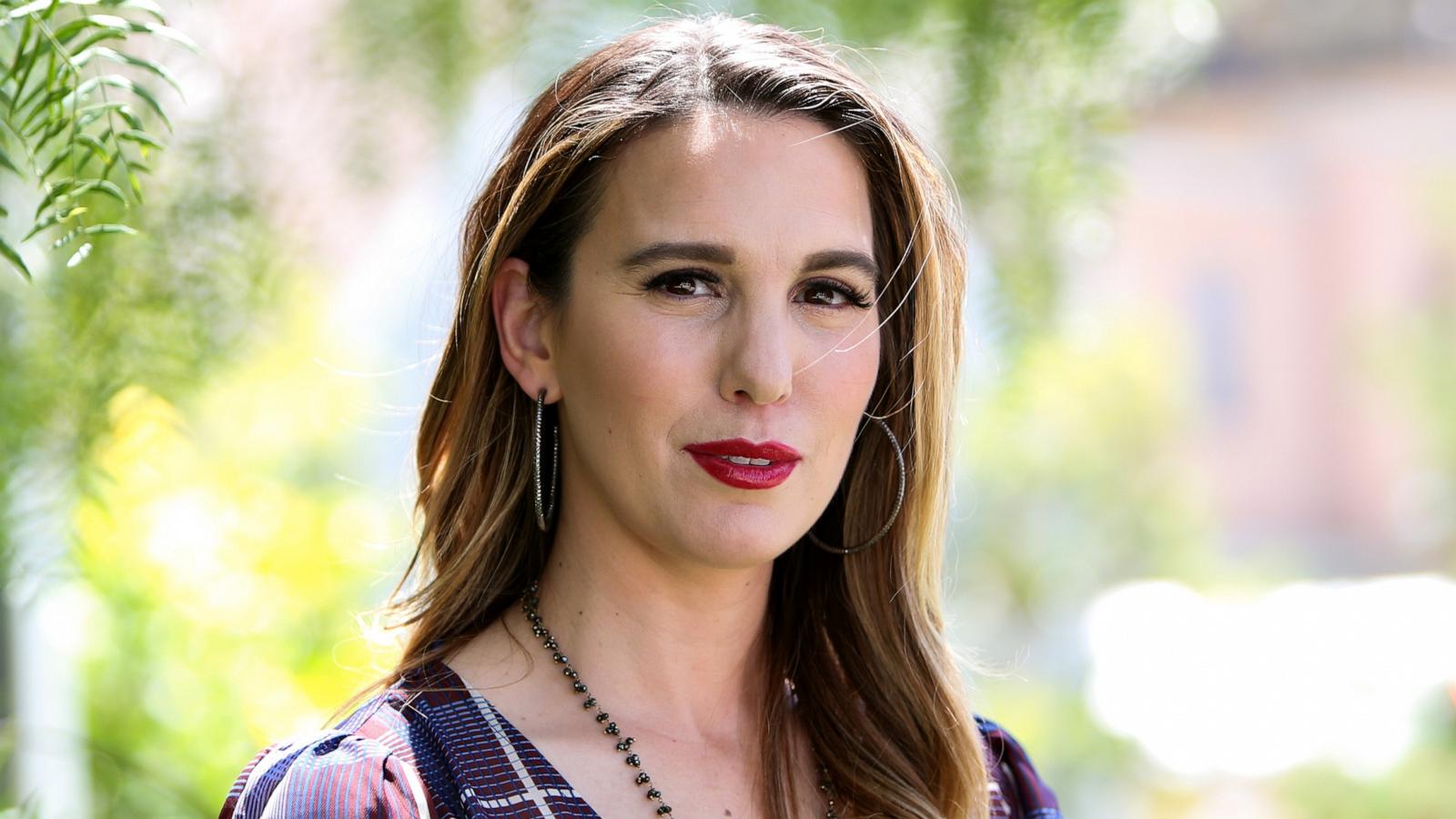 PHOTO: In this July 17, 2019, file photo, Christy Carlson Romano visits Universal Studios Hollywood in Universal City, Calif.