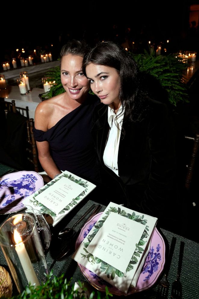 PHOTO: Christy Turlington, left, and Grace Burns attend the Kering Foundation Second Annual Caring For Women Dinner at The Pool on Sept. 12, 2023 in New York.