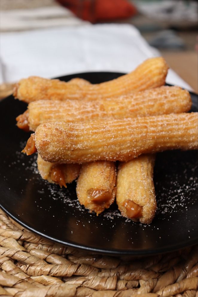 PHOTO: A plate of dulce de leche churros.