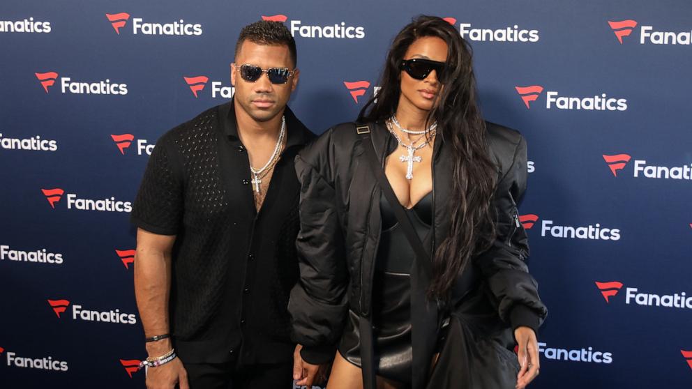 PHOTO: Russell Wilson and Ciara attend 2025 Fanatics Super Bowl Party at The Sugar Mill in New Orleans, La., Feb. 08, 2025.