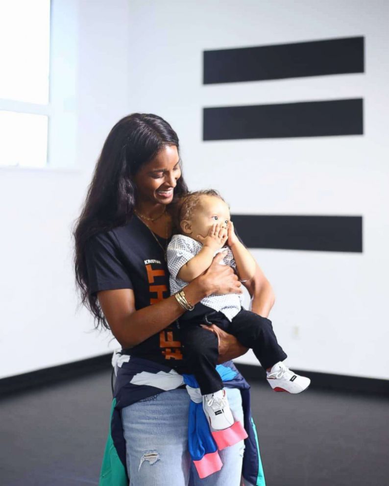 PHOTO: Singer Ciara surprised Kenny Thomas, 34, after he danced to her song, "Level Up" for his 1-year-old, Kristian, after the toddler recovered from his first round of chemotherapy.