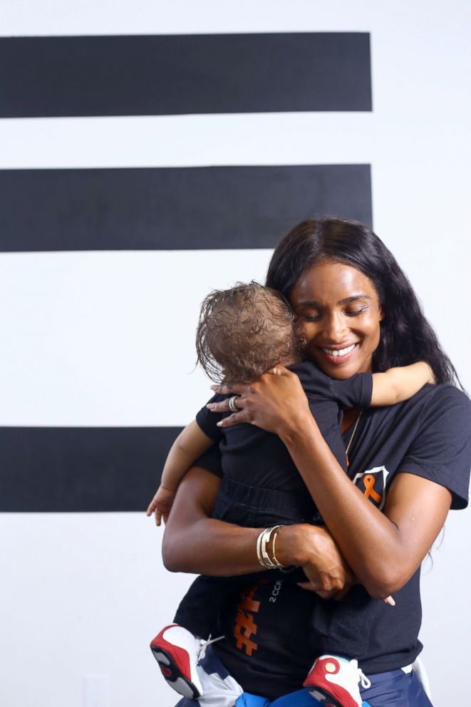 PHOTO: Singer Ciara surprised Kenny Thomas, 34, and his 1-year-old, Kristian, on Aug. 2, after she named them the winners of her "Level Up" challenge.