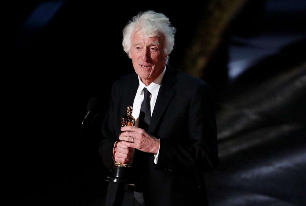 PHOTO: Roger Deakins wins the Oscar for Best Cinematography for "1917" at the 92nd Academy Awards in Hollywood, Calif., Feb. 9, 2020.