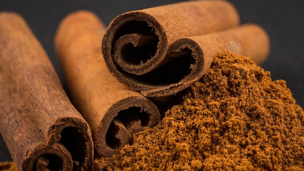 PHOTO: An undated stock photo of cinnamon sticks with cinnamon powder.