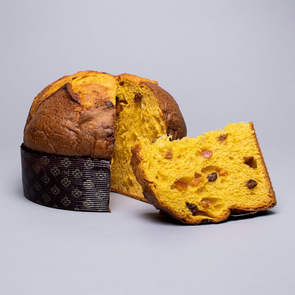 PHOTO: A cross-section of a slice of classico panettone.